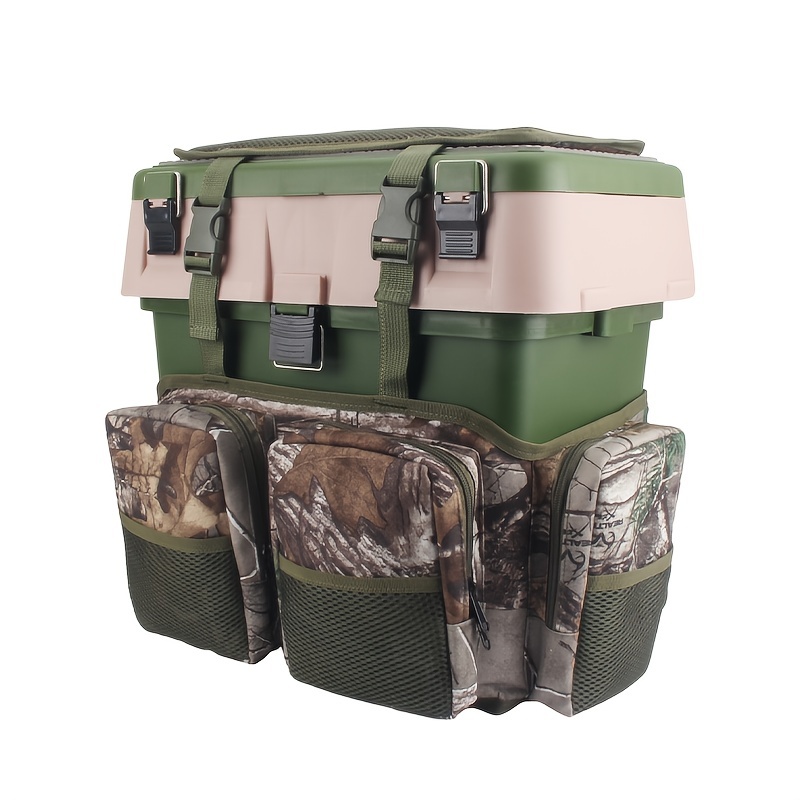 Mossy Oak Storage Crate with Dry Bag, Fishing Accessories Kit and Rod Holder, 24 Piece, Blue, Size: One Size