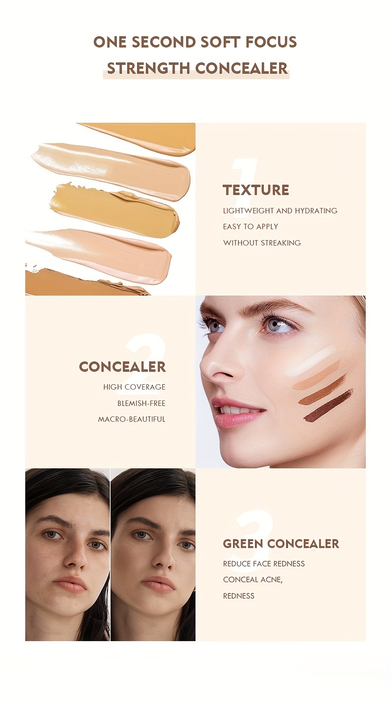6 Colors Concealer Palette Natural Clumping Free - Temu