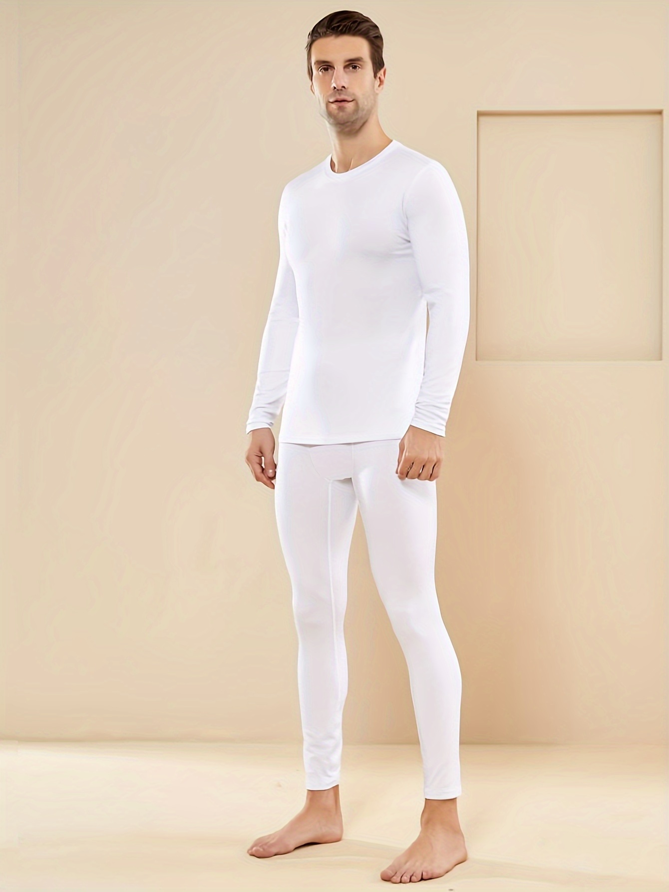 Men's Thermal Underwear Active Stretch Breathable Fleece - Temu