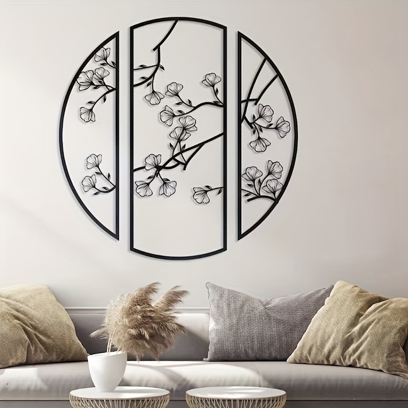 creative club en fer forgé fleur mur pendentif de style européen salon  horloge murale pendaison ginko décoration