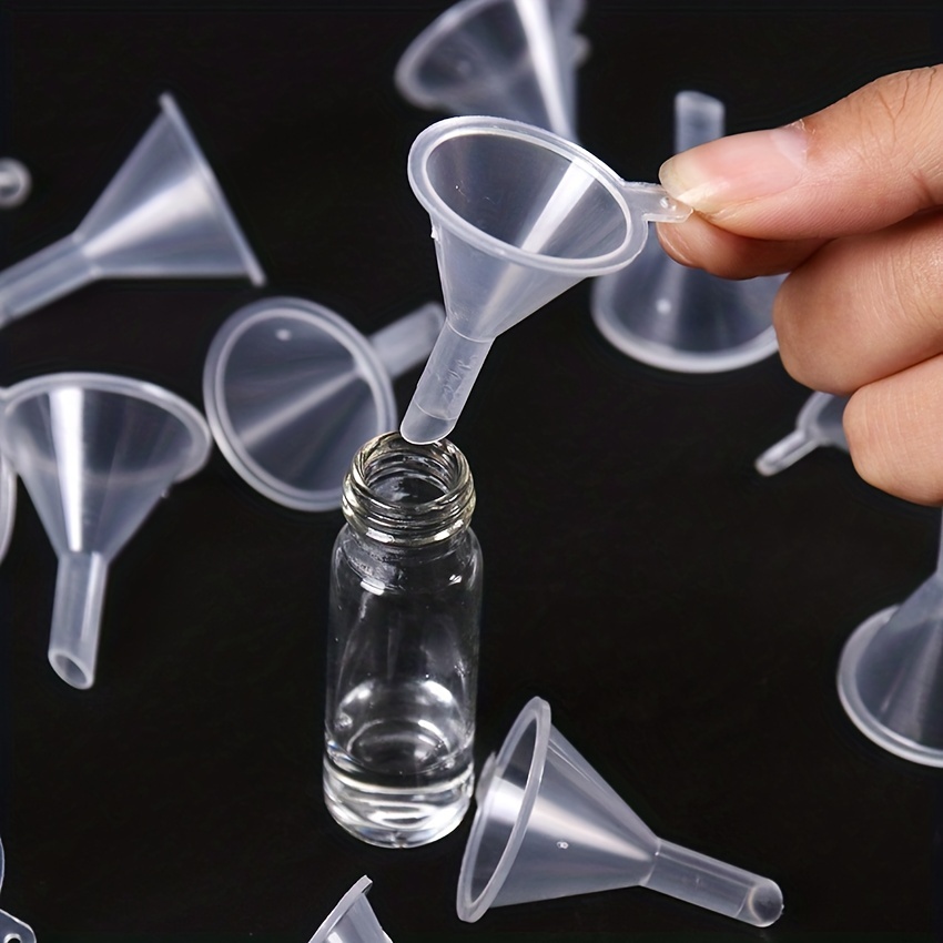 Embudo pequeño, mini embudos de plástico transparente de 1,9 pulgadas para  líquido de llenado de botellas de laboratorio científico, aceites  esenciales, perfume (paquete de 12) XianweiShao 8390615170505