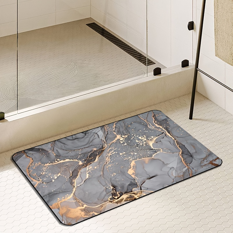 Stone Bath Mat Super Absorbent Non-slip Bathroom Diatomaceous Earth Shower  Rug