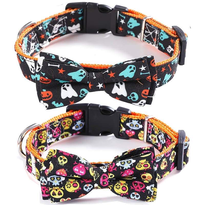 Halloween Demon Pumpkin Print Dog Leash And Collar Set, Adjustable Dog  Collar, Multifunctional Training Dog Rope - Temu