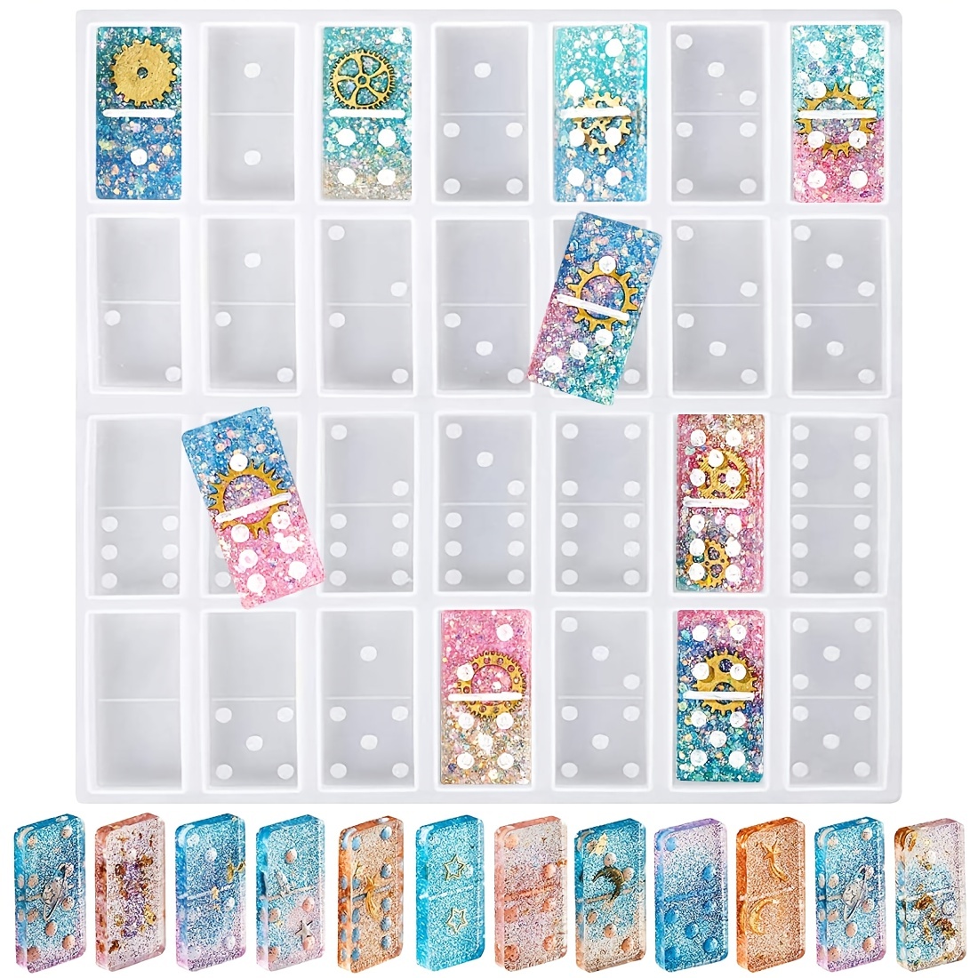 Dominoes Mold Epoxy Resin Candy Mold Clay Dominoes 28 cavity - Temu