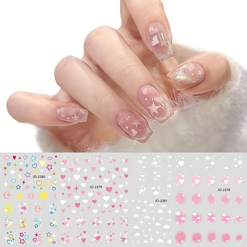 24 Design Nail Stickers French Design Water Decals Sliders Set Y2k
