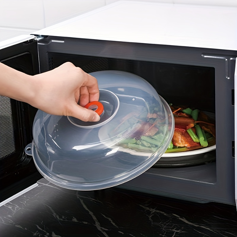 Microwave Food Splash Cover with Steam Vents Transparent Hangable