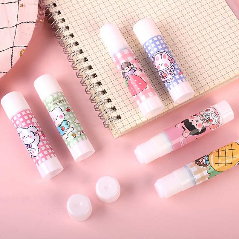 Cartoon Solid Glue Sticks, School Kawaii Cute Slime Glues