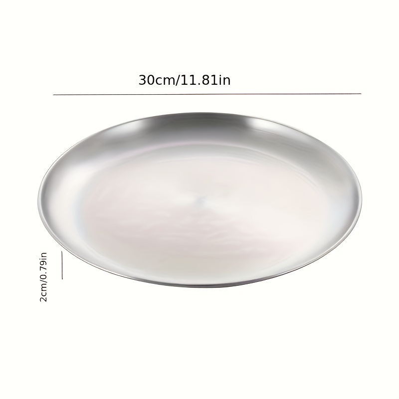 1pc Pizza Pan, Stainless Steel Plate, Metal Tray, Round Pizza Pan, Pizza  Pie Pan, Baking Pizza Tray, Non-Stick Dinner Plate, Durable And Dishwasher  Sa