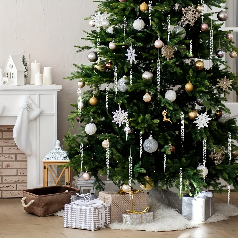 Acrylic Crystal Christmas Ornaments Decorations Tree Clear 30pcs
