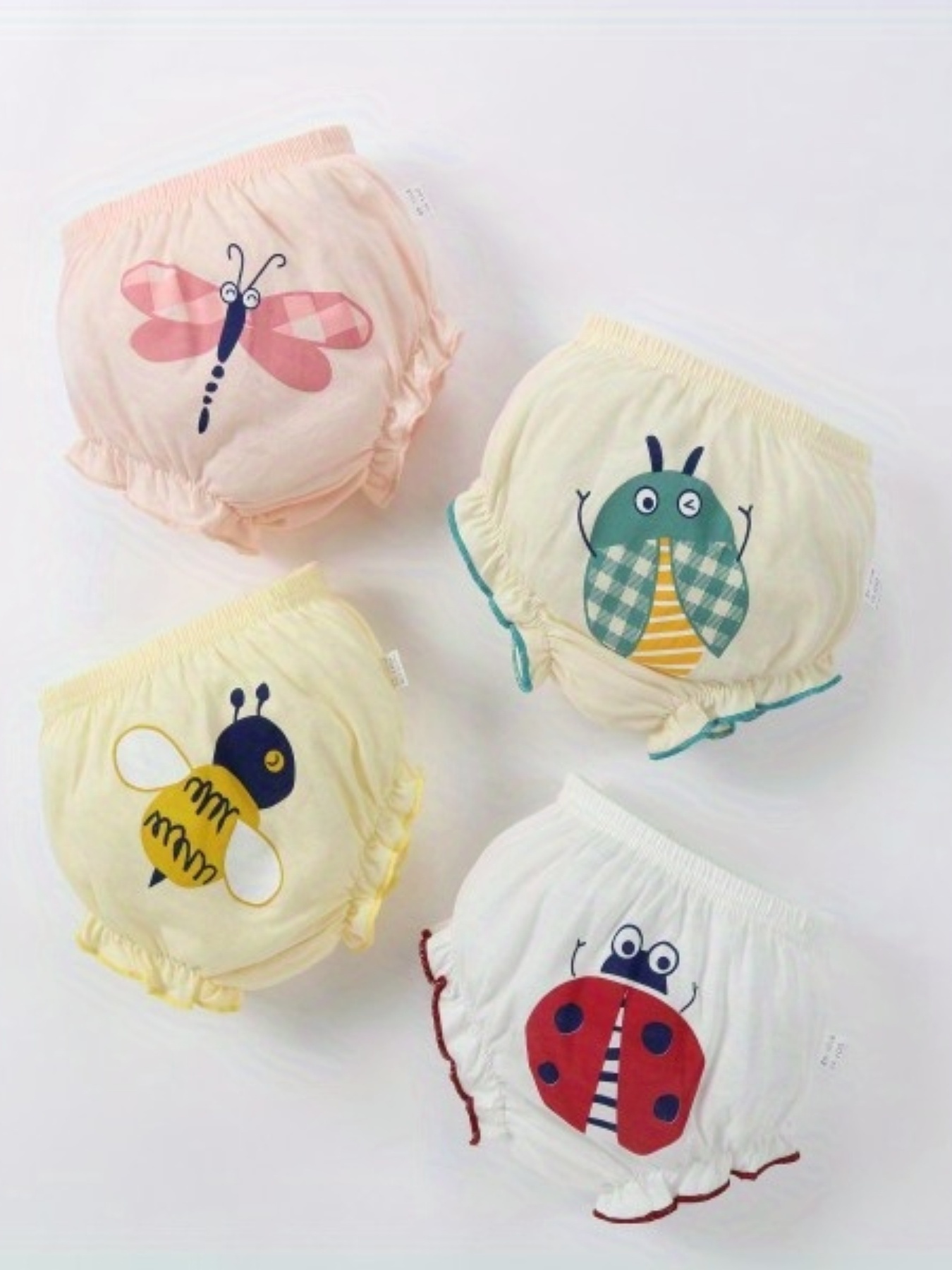 Toddler Girls Cotton Briefs Multiple Colors Cartoon Print - Temu