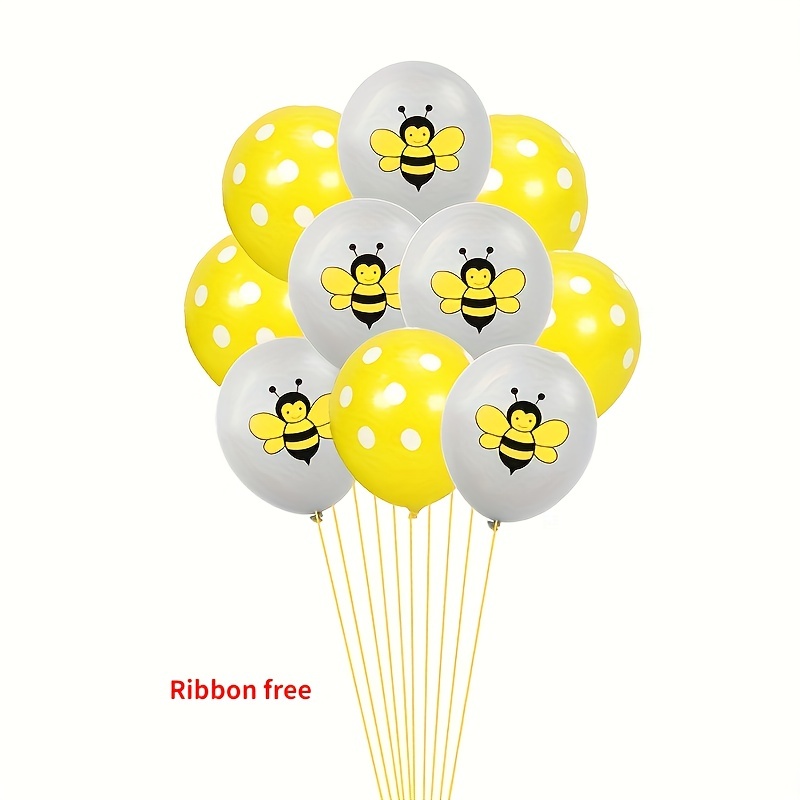 10pcs 12 Inch Cartoon Bee Sequin Balloon Set, Birthday Theme Party  Decoration Supplies, Home Party Holiday Gathering Supplies