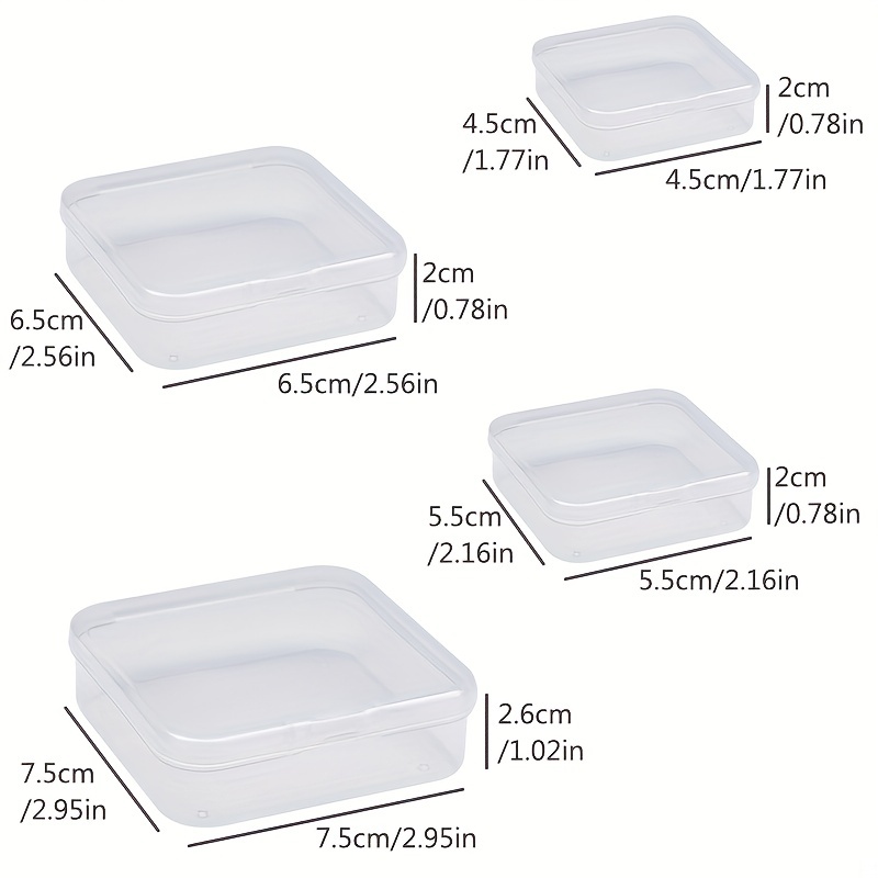 12pcs Square Clear Plastic Box,transparent Plastic Box,container Box,plastic  Cases,30mmx30mmx22mmheight AB53 -  Canada