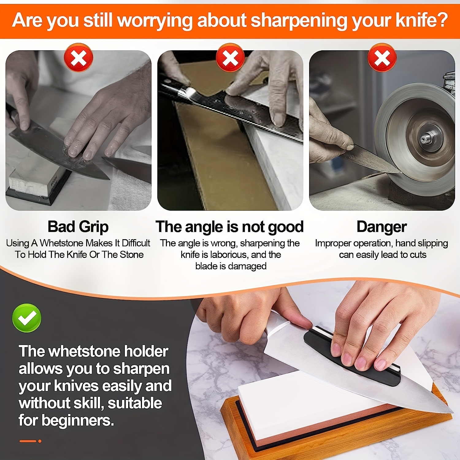  2Pcs Knife Sharpener Angle Guide Sharpening Stone