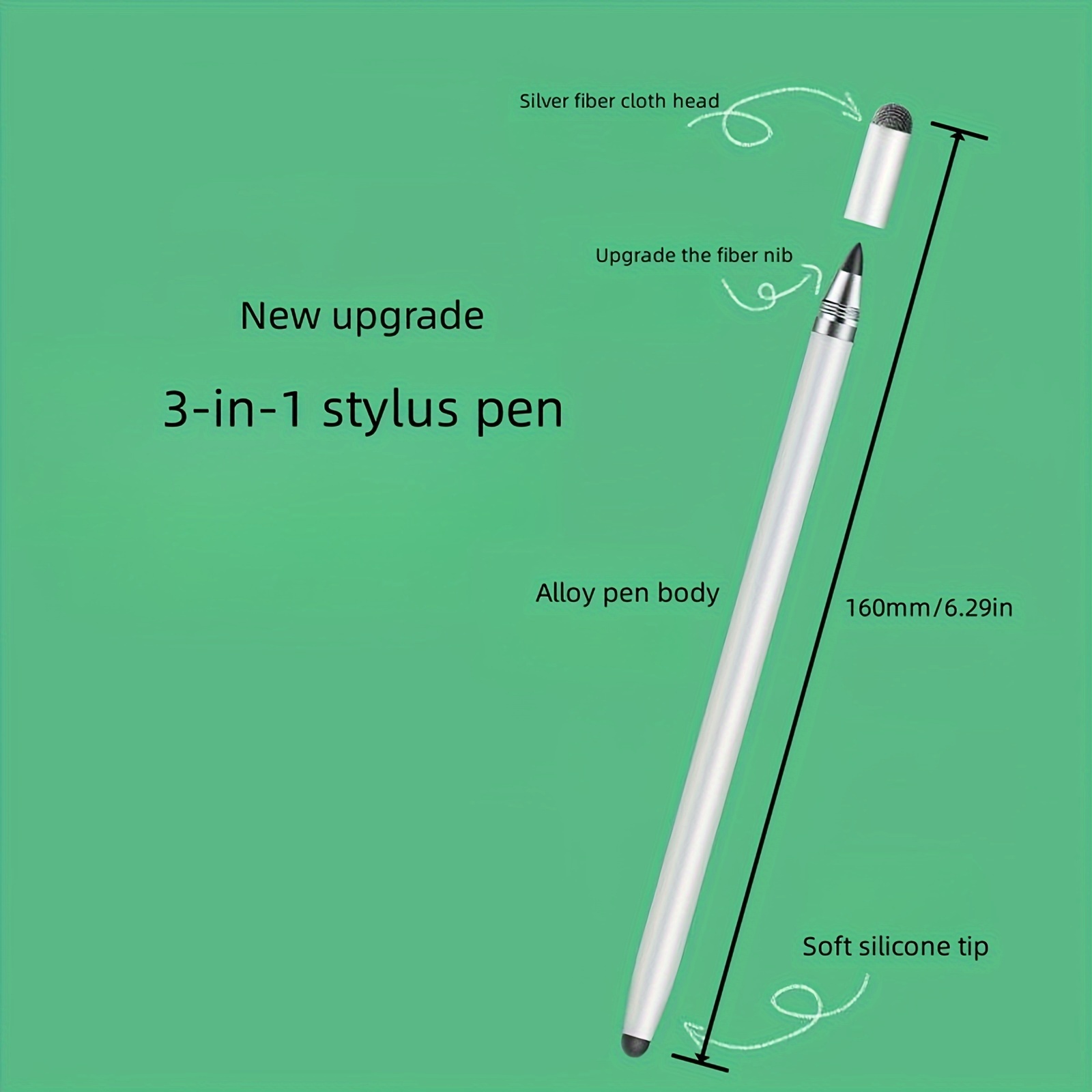 3 in 1 touchscreen pen with thin head for drawing and writing suitable for android samsung mobile phones and tablets and all touchscreen devices