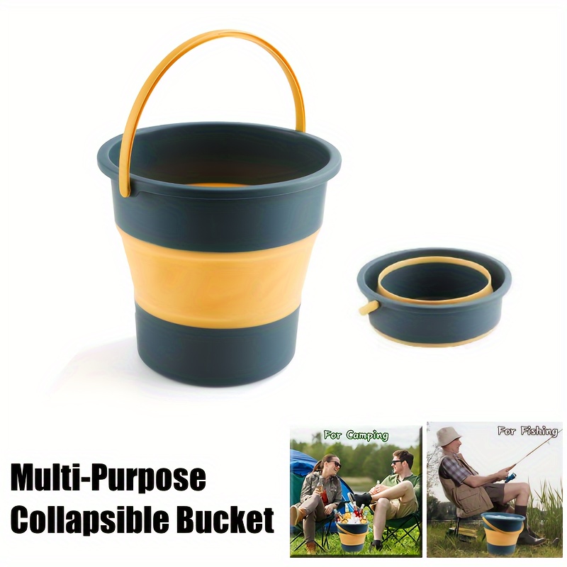 Collapsible Mop Bucket with Handle - 12L/3.17 Gallon Small Foldable Bucket  with Wheels for House Cleaning/Car Washing/Camping Portable Rectangular