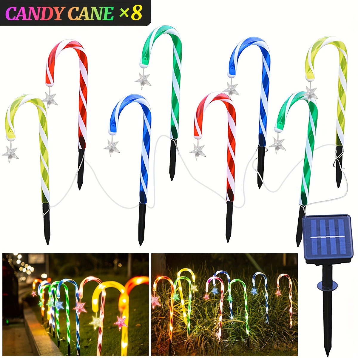 1 Colorful Candy Lamp, Xmas Decor Led Lawn Lamp, Christmas Candy ...
