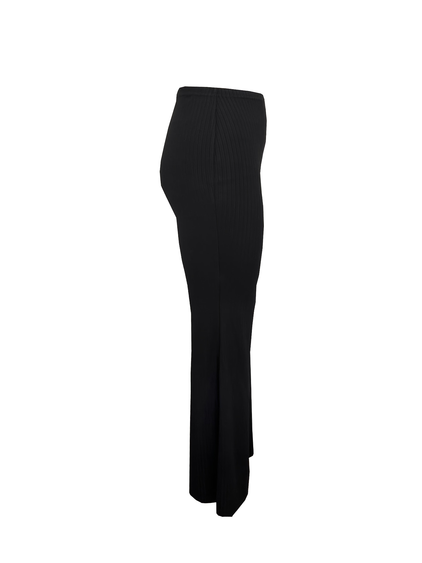 Y2k Solid Striped High Waist Ribbed Leggings Pants Casual - Temu