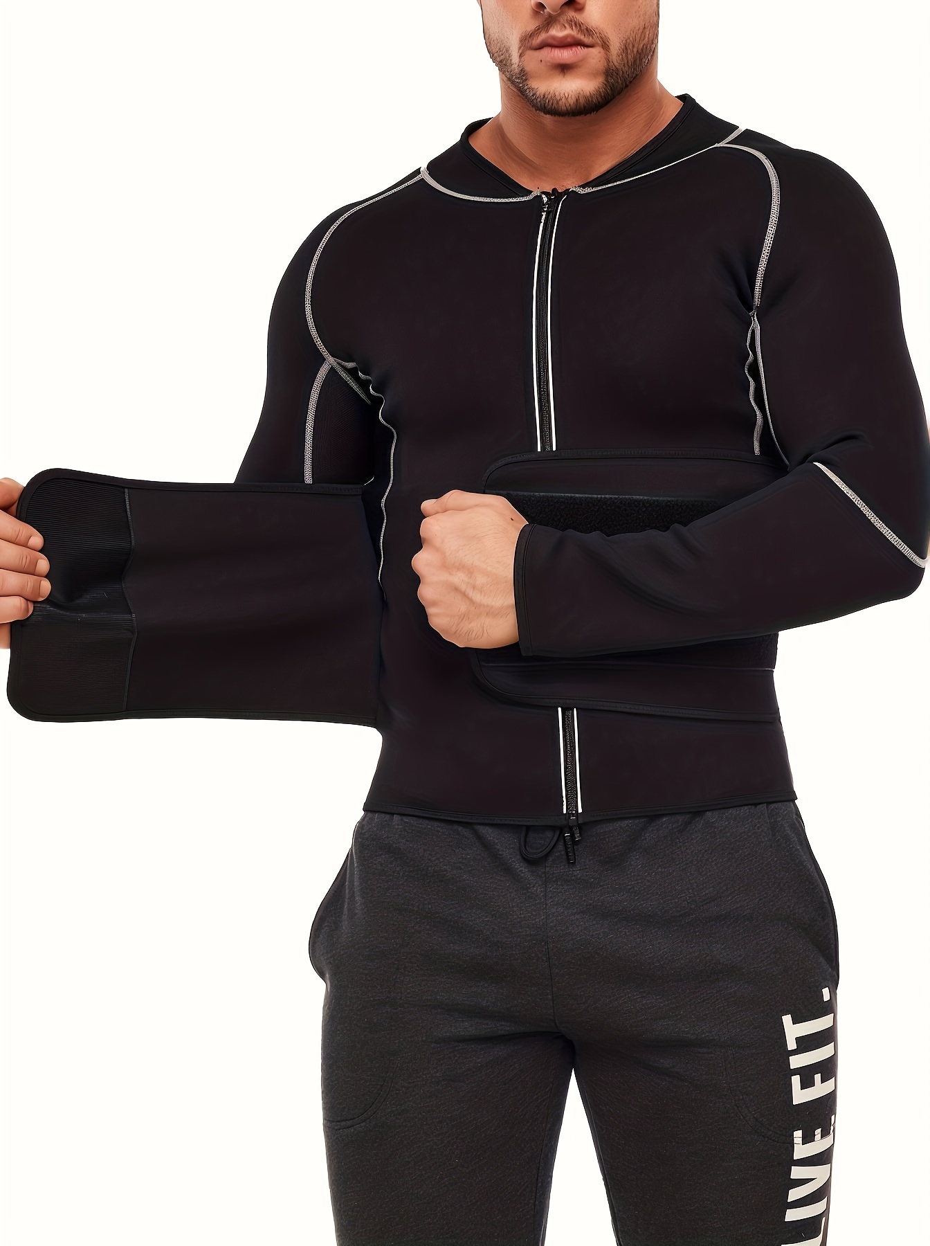  Women Sauna Suit Workout Jacket Hot Sweat Shirt Body Shaper  Waist Trainer Fitness Top Long Sleeve Neoprene Zipper : Sports & Outdoors