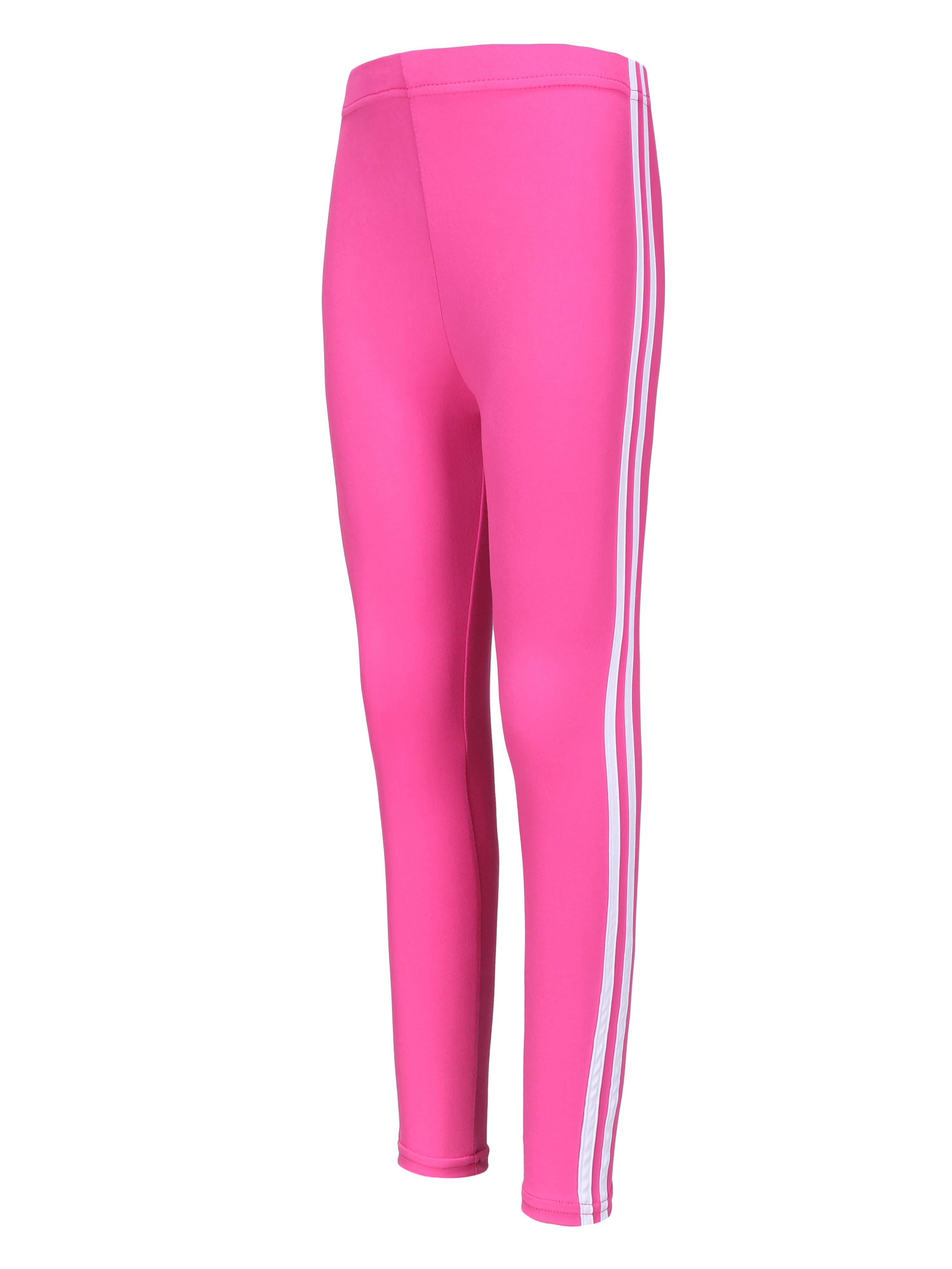 Hot Pink Striped Yoga Leggings, Best Vertical Stripes Women's Long