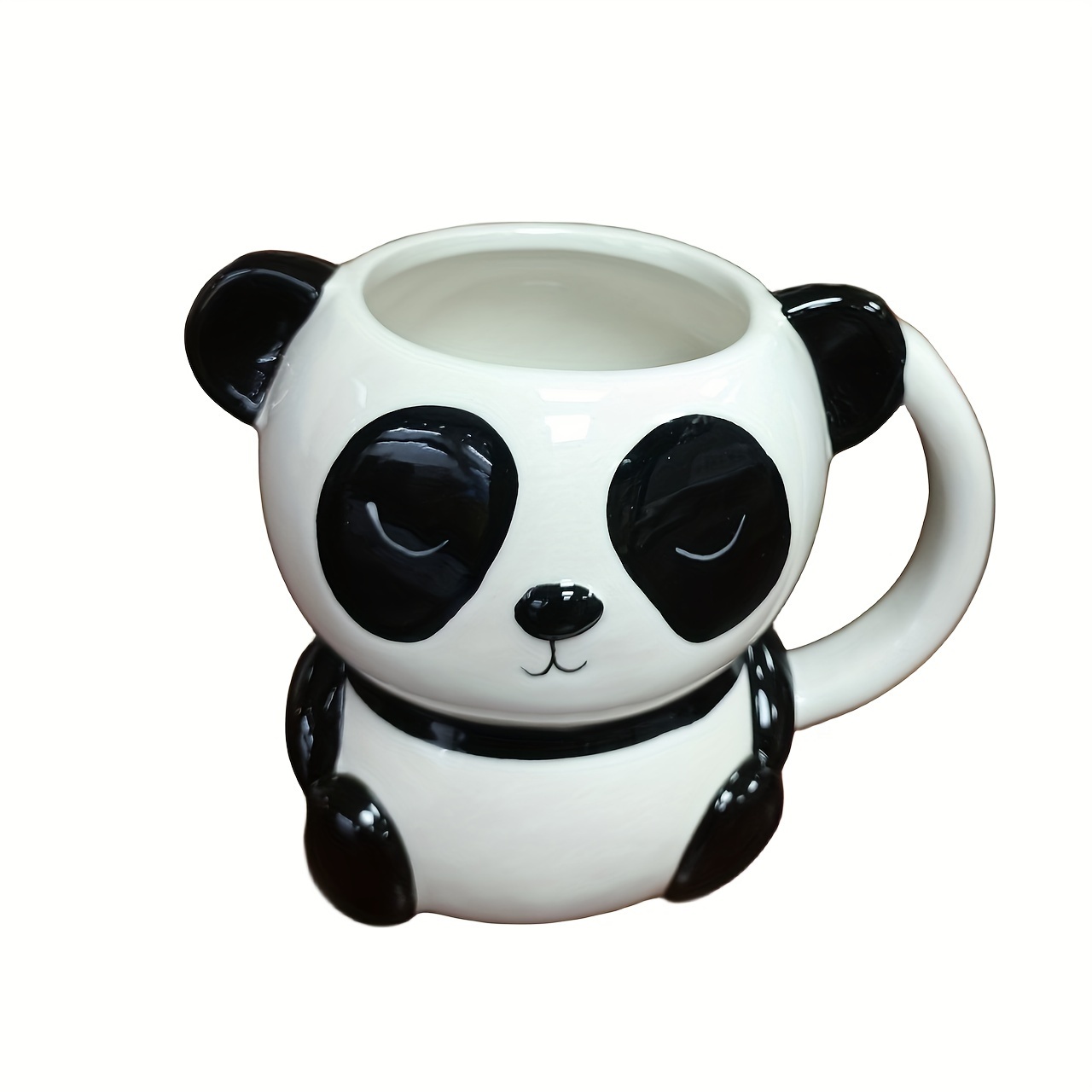 Cartoon Animal Coffee Mug Painted 3d Small Raccoon Panda - Temu