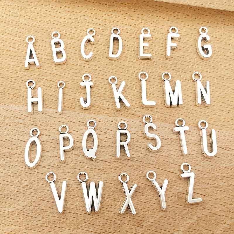 26pcs/lot 8mm Letter Charms Bulk Enamel Charms For Jewelry Making Alphabet  Initial Letter Pendant For DIY Bracelet Necklace