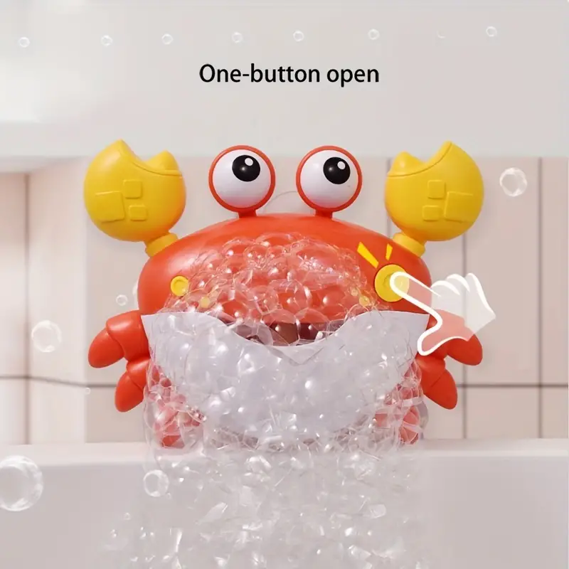 YUISTRE Crab Bubble Machine Bath Toy:Bath Bubble Maker,Blow Bubbles and  Plays Children's Songs,Bath Toys for Toddlers 1-3,Battery Operated (Red)