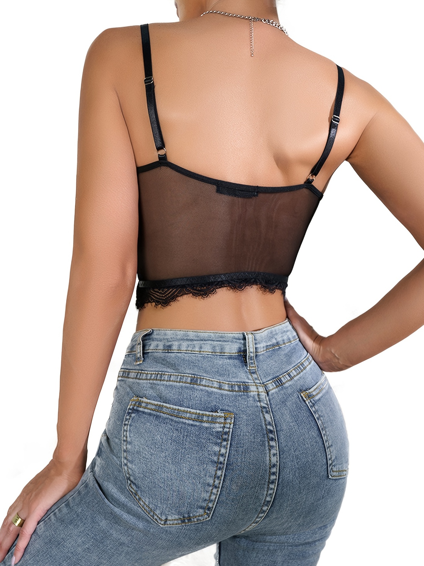 Women's Tank Top Sexy Lace Street Style Black Cami Corset Tops