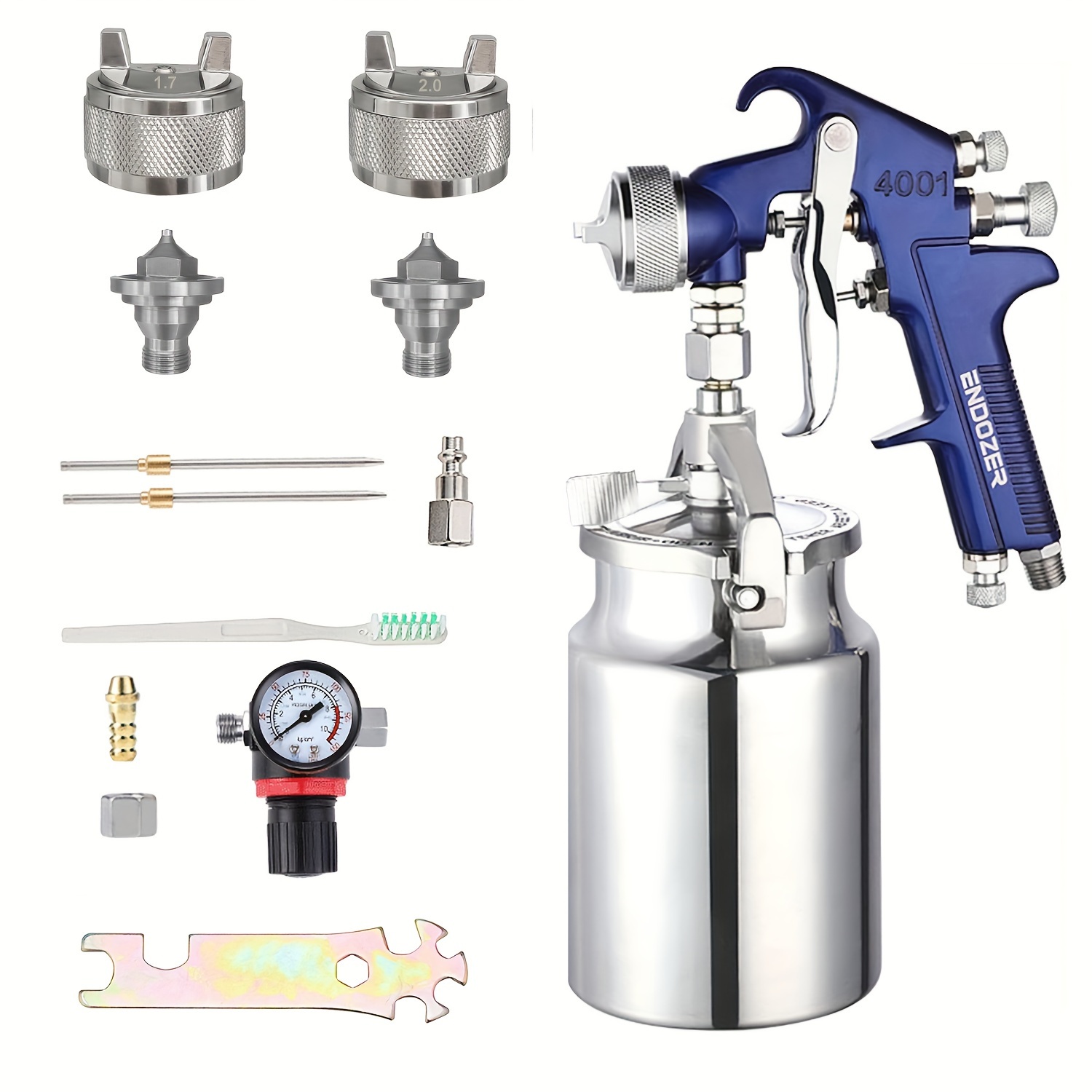 Air Spray Gun, Gravity Feed Paint Sprayers with 1000cc Aluminum Cup, 2mm  Nozzle 360 Atomization Handheld Sprayer Adjustable, Airbrush Painting Tool