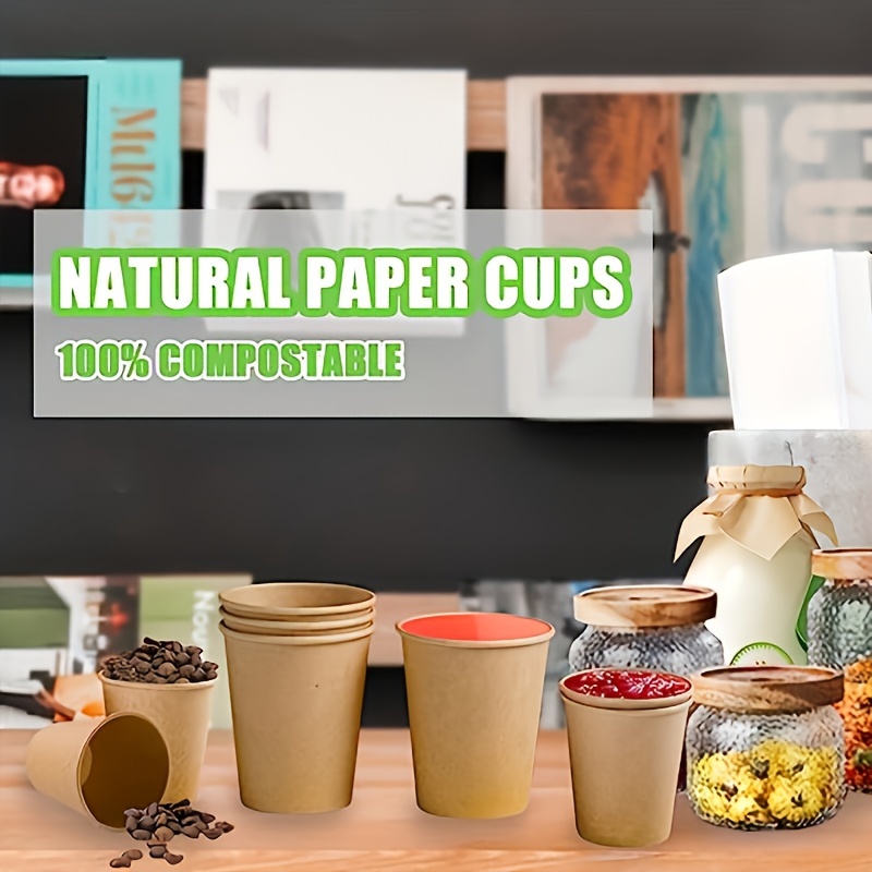 50 Pcs Bamboo Fiber Office Disposable Cups Coffee Cup Thick Milk