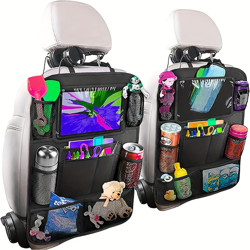 Car Seat Organizer+Car Trash Can, Backseat Car Organizer, Protector Kick  Mats for Kids, Table Tray, Foldable Dining Table with iPad and Tablet Holder,  Travel Accessories Organizer (1 Pack) 