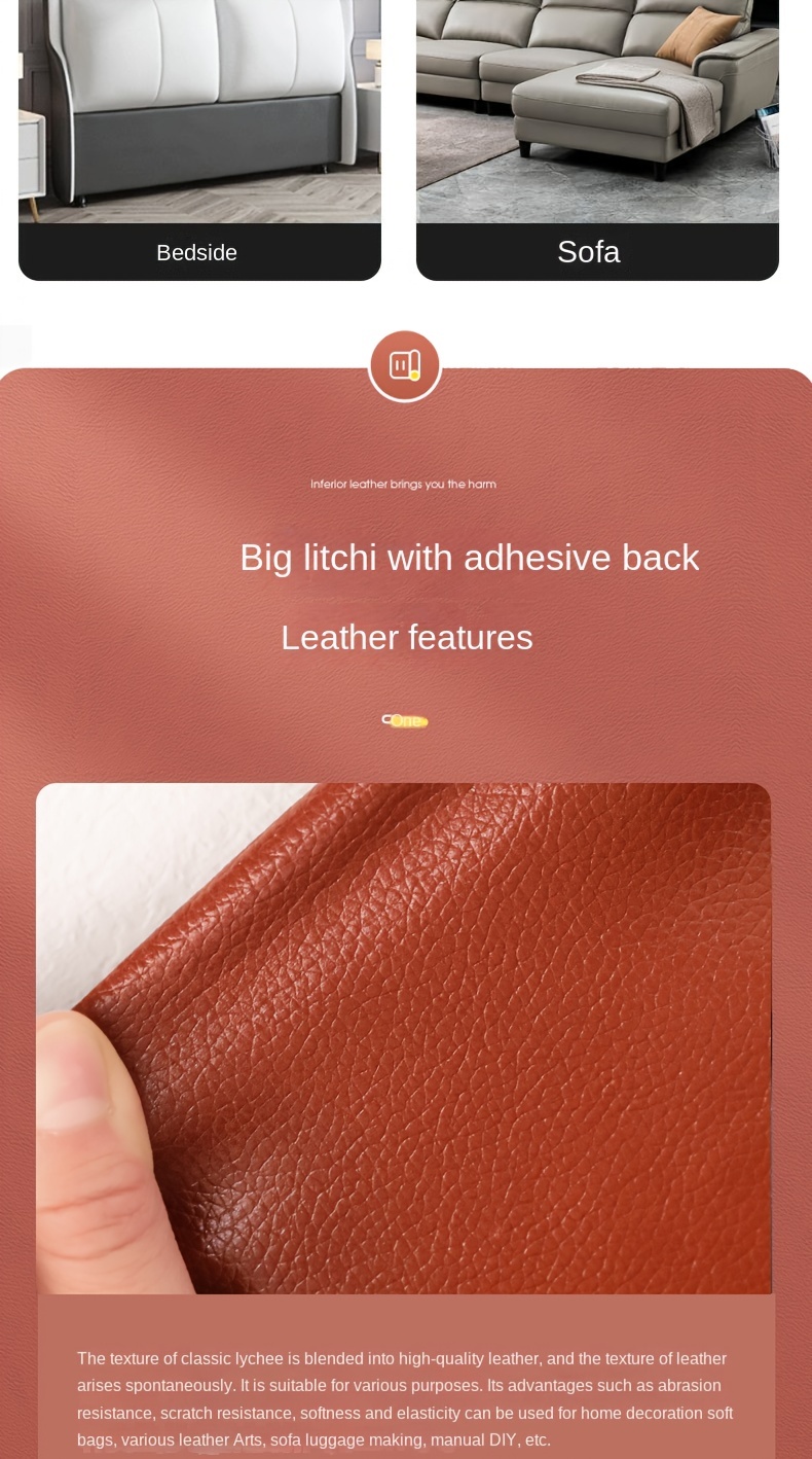 MUYUNXI 32 Colors 54x19in Crazy Horse Pattern Large Leather Repair Patch  Self Adhesive Leather Patch Kit Faux Leather Repair Patch for Couches Car