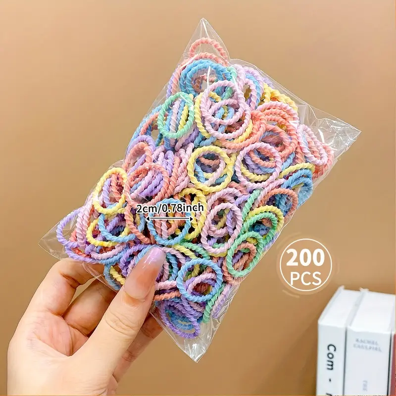 1 Paquete 200 Gomas Pelo Pequeñas Alta Elasticidad Color - Temu