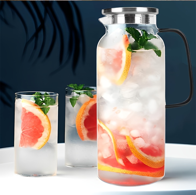 1pc Water Jar Beverage Carafe Glass Milk Bottles Beverage Carafe Hot