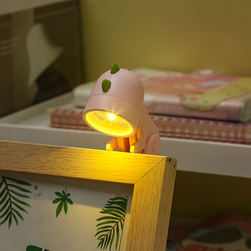 1pc cute mini dinosaur night light diy cartoon desktop lamp with ears for cute pet and table decoration details 6