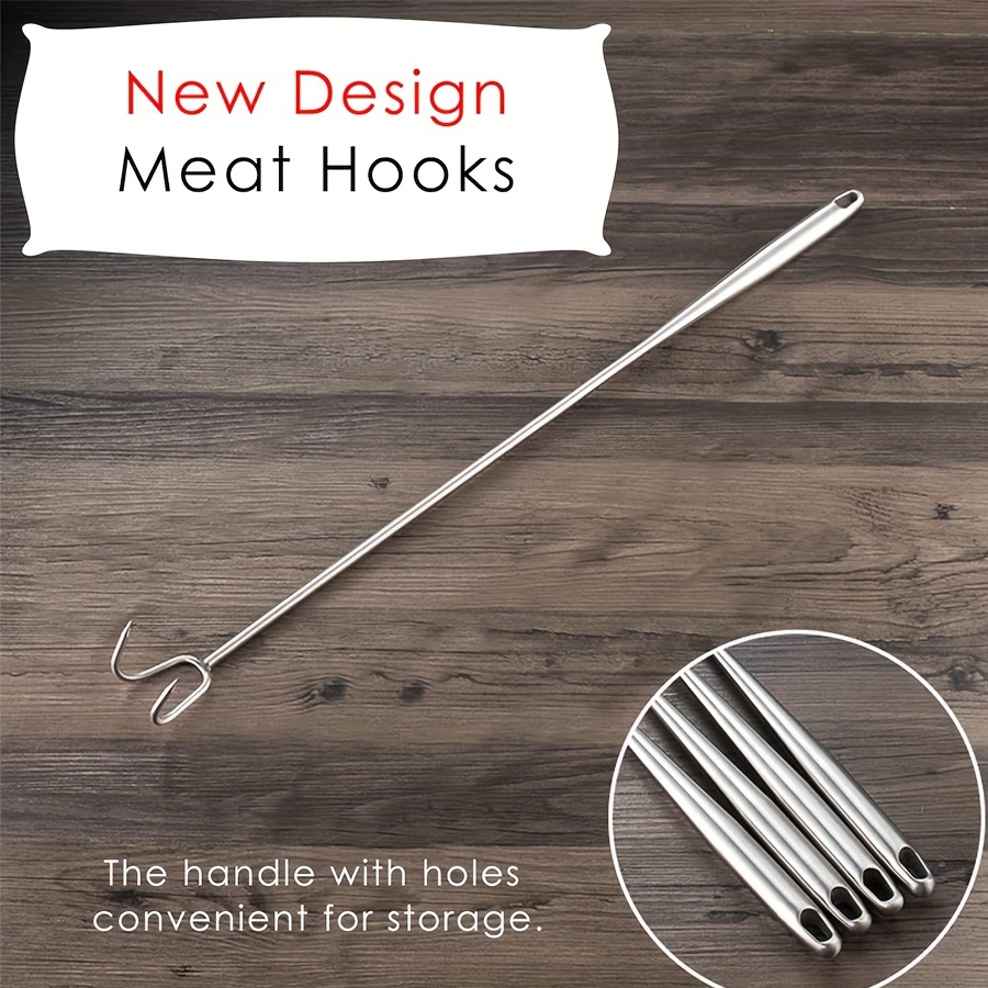 1pc Meat Hooks For Butchering Boning Stainless Steel Meat Hooks With Long  Handle For Kitchen Butcher Shop Long Claw Meat Hooks Bbq Accessories Grill  Accessories Kitchen Stuff