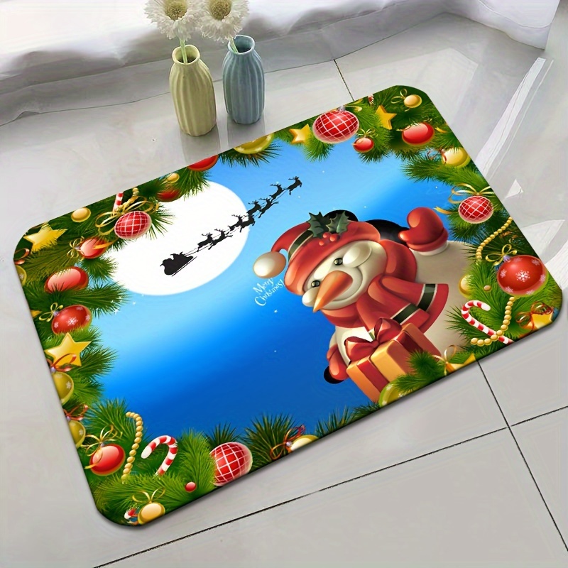 Chrismas Bedroom Entry Mat, Entry Floor Mat, Crystal Velvet