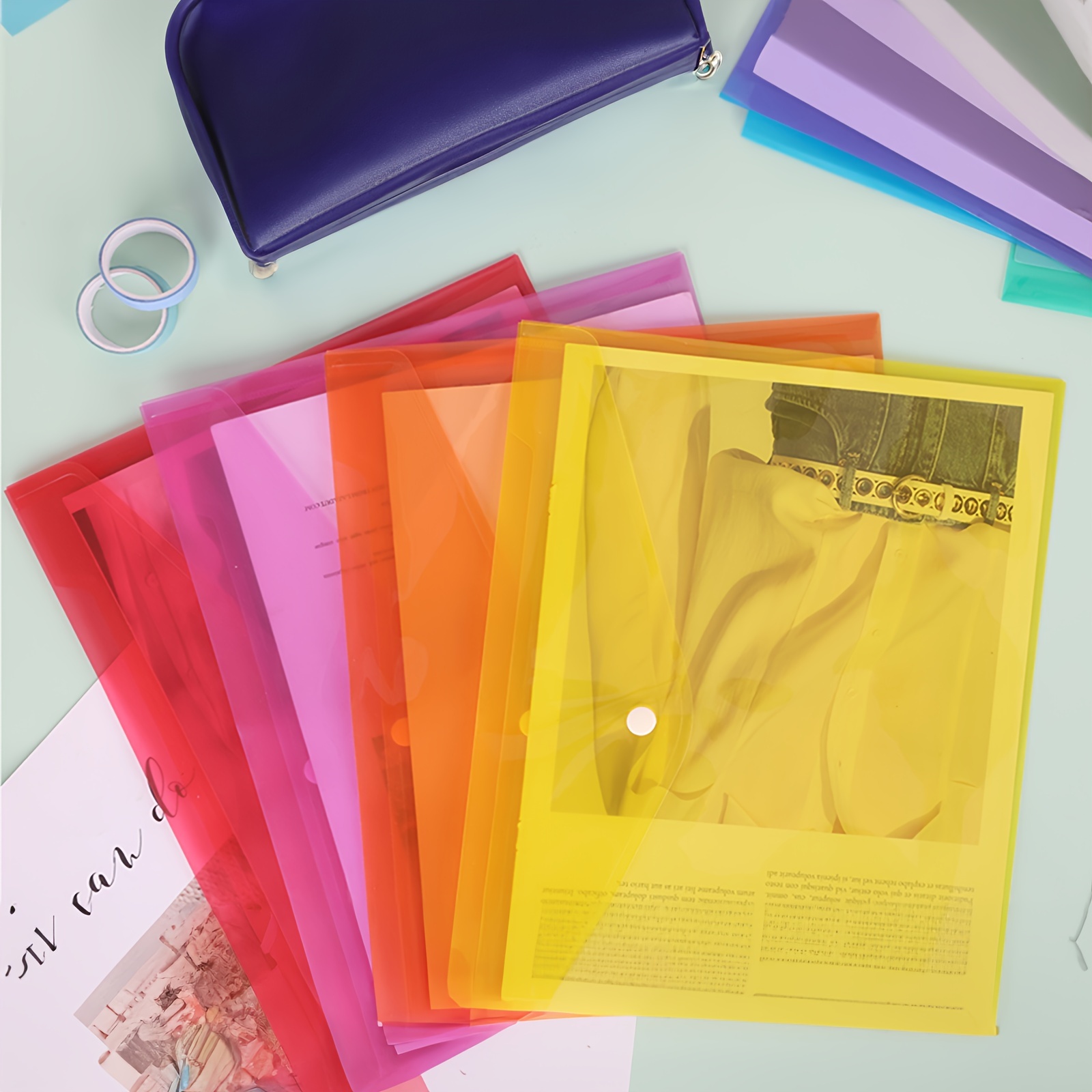 Plastic Envelopes With Snap Closure A4 Size Plastic File - Temu