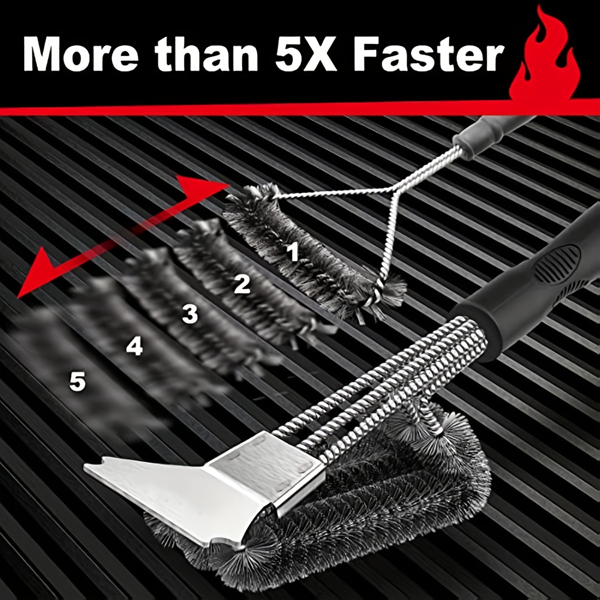 Grillart Grill Brush Bristle Free & Wire Combined BBQ Brush - Safe & Efficient Grill Cleaning Brush- 17 Grill Cleaner Brush for Gas/Porcelain