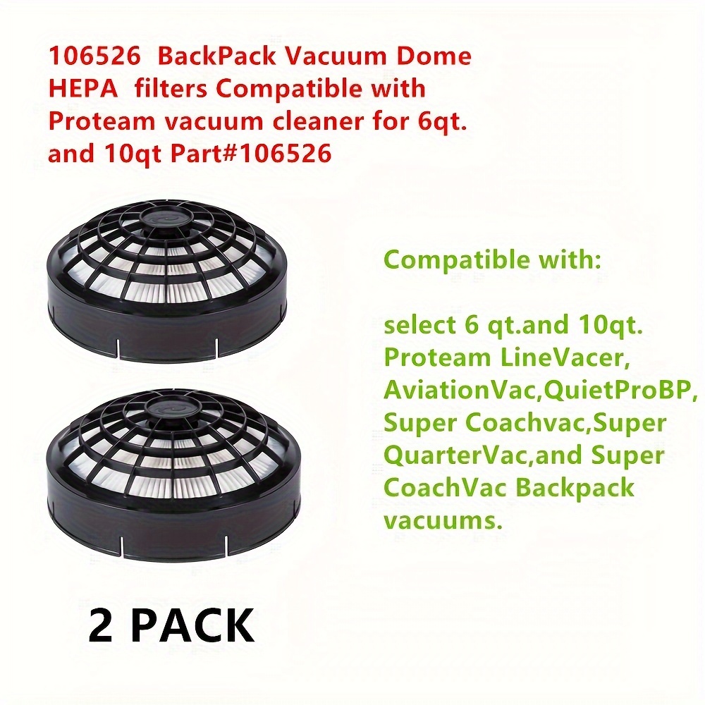  2 Pack Filter Element for Black + Decker BSV2020G and