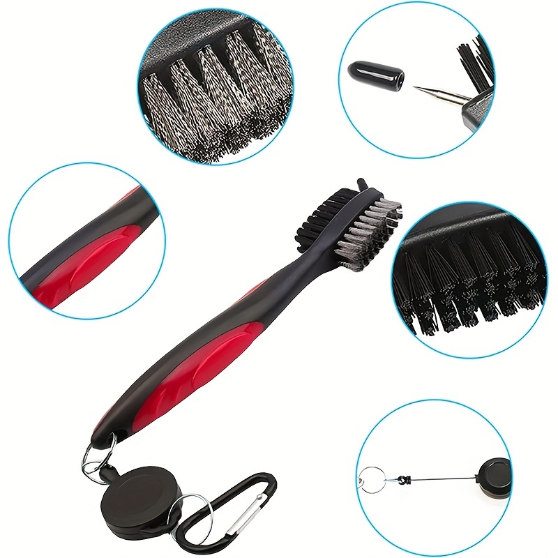 Golf Club Cleaner Kit, Retractable Golf Brush and 2 Golf Club Groove  Sharpener for U & V-Grooves, Golf Club Cleaning Kit