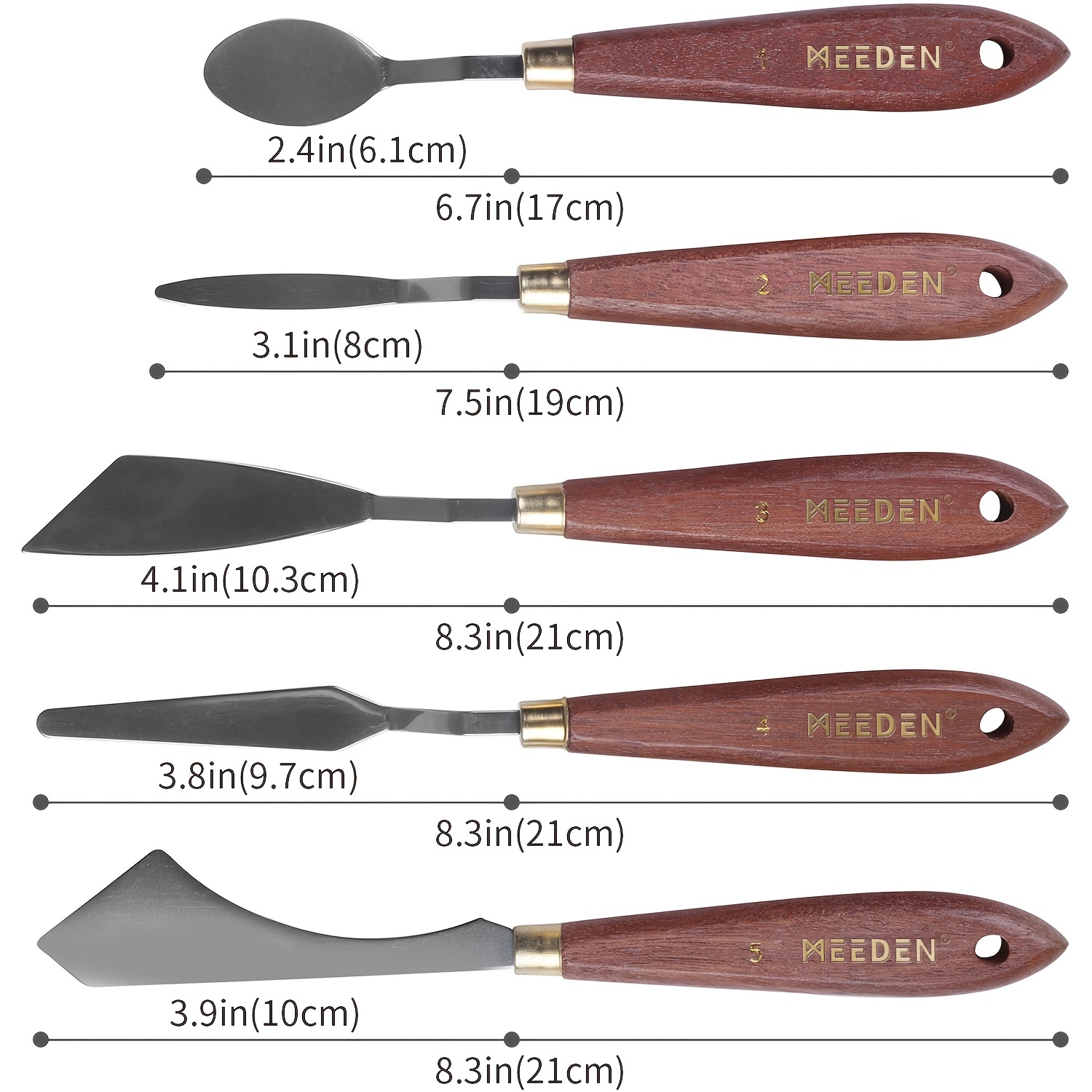 10pcs Artist Stainless Steel Palette Knife Set - Wood Hande Flexible  Spatula Painting Knives, 5 Pieces Painting Knives Oil Painting Accessories  Color