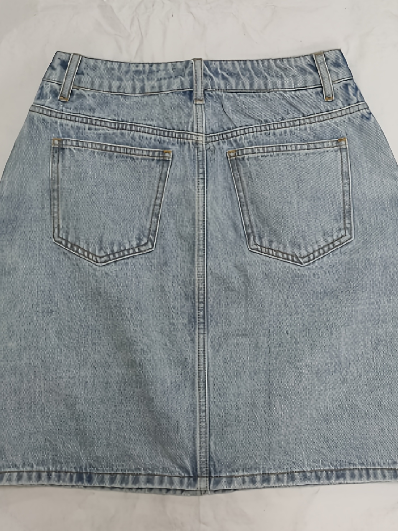 Multicolored Casual Denim Skirt, Slash Pockets Fashion Washed Denim Skirt,  Women's Denim Clothing - Temu United Kingdom