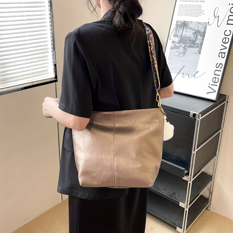 Vintage Leopard Strap Bucket Bag, Faux Leather Crossbody Bag, Trendy  Shoulder Bag For Work, Shopping, Travel - Temu