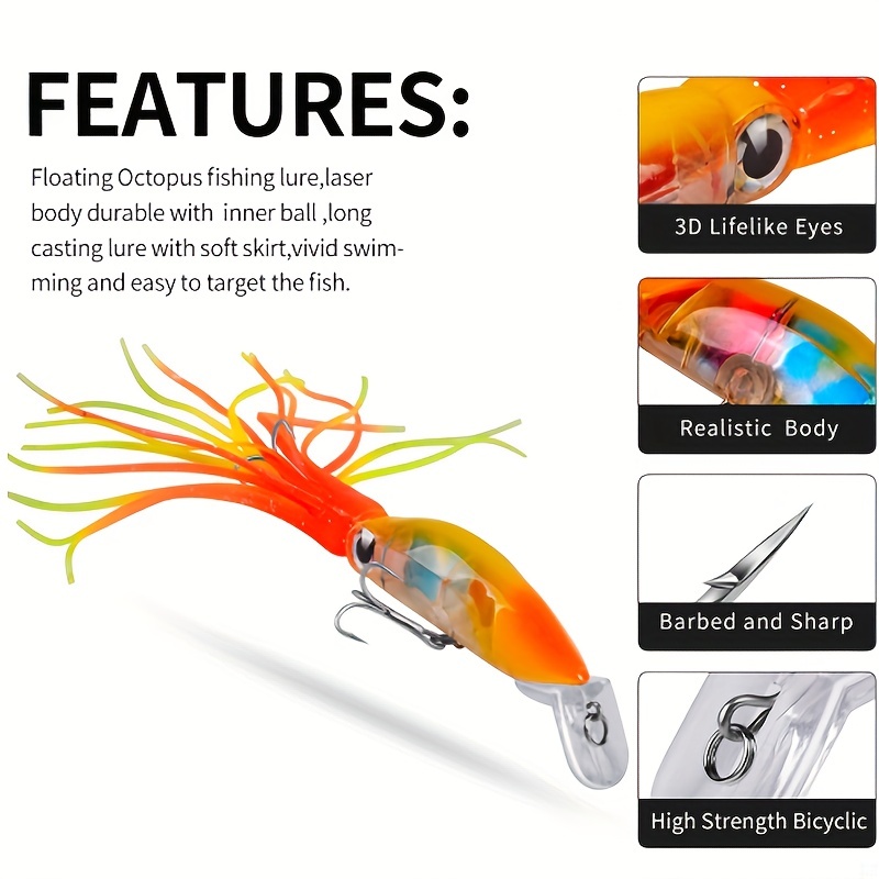 Artificial Bionic Squid Fishing Lure, Plastic Wobbler Jigging Rattling Soft  Bait, Fishing Accessories - Temu Germany