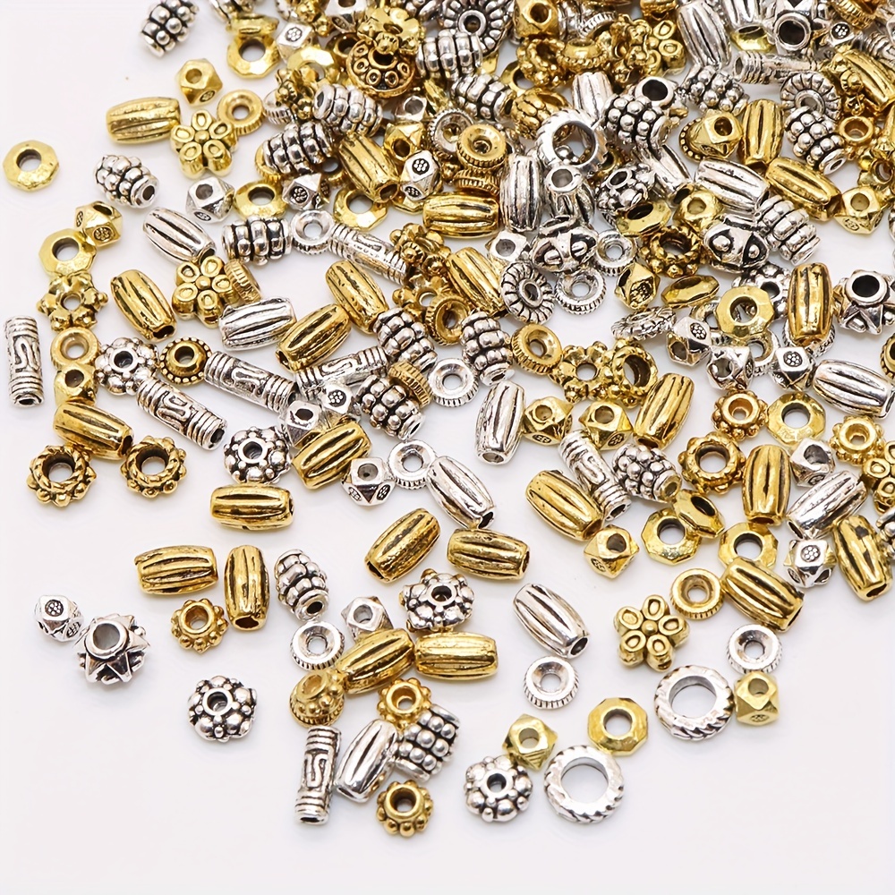 Gold, Silver, Bronze Metal Beads Mix 4mm 100pcs