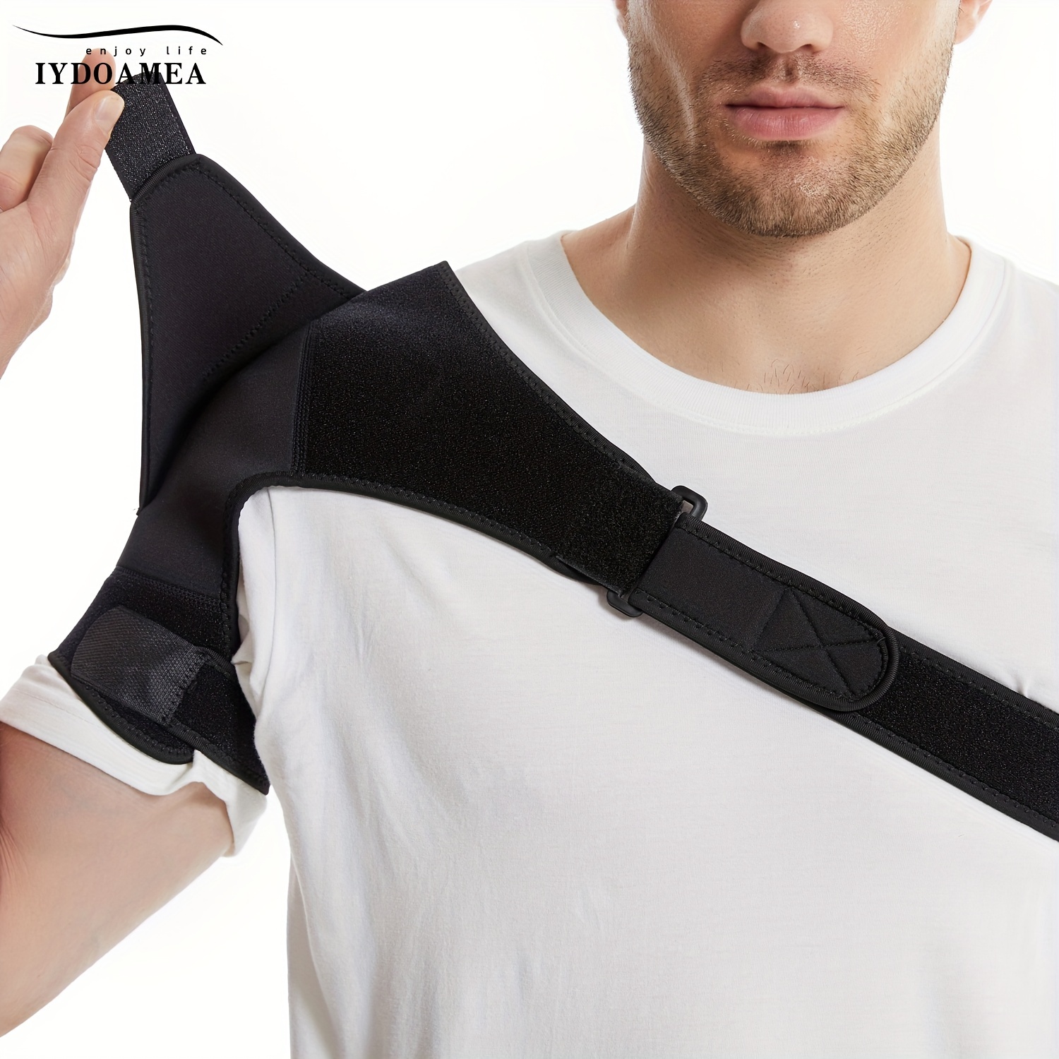 HAOAN Adjustable Elastic Shoulder Support Brace Basketball Arm Sleeve Men  Safety Sports Injury Guard Posture Corrector Back Protector 