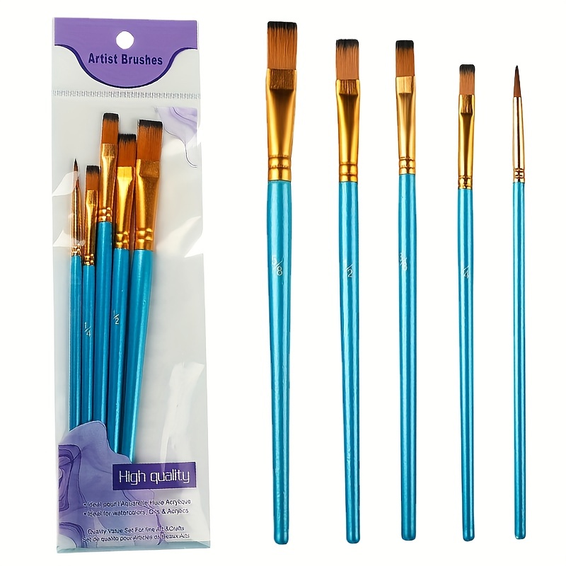 Small Fine Nylon Hair Detail Flat Paint Brush Drawing - Temu