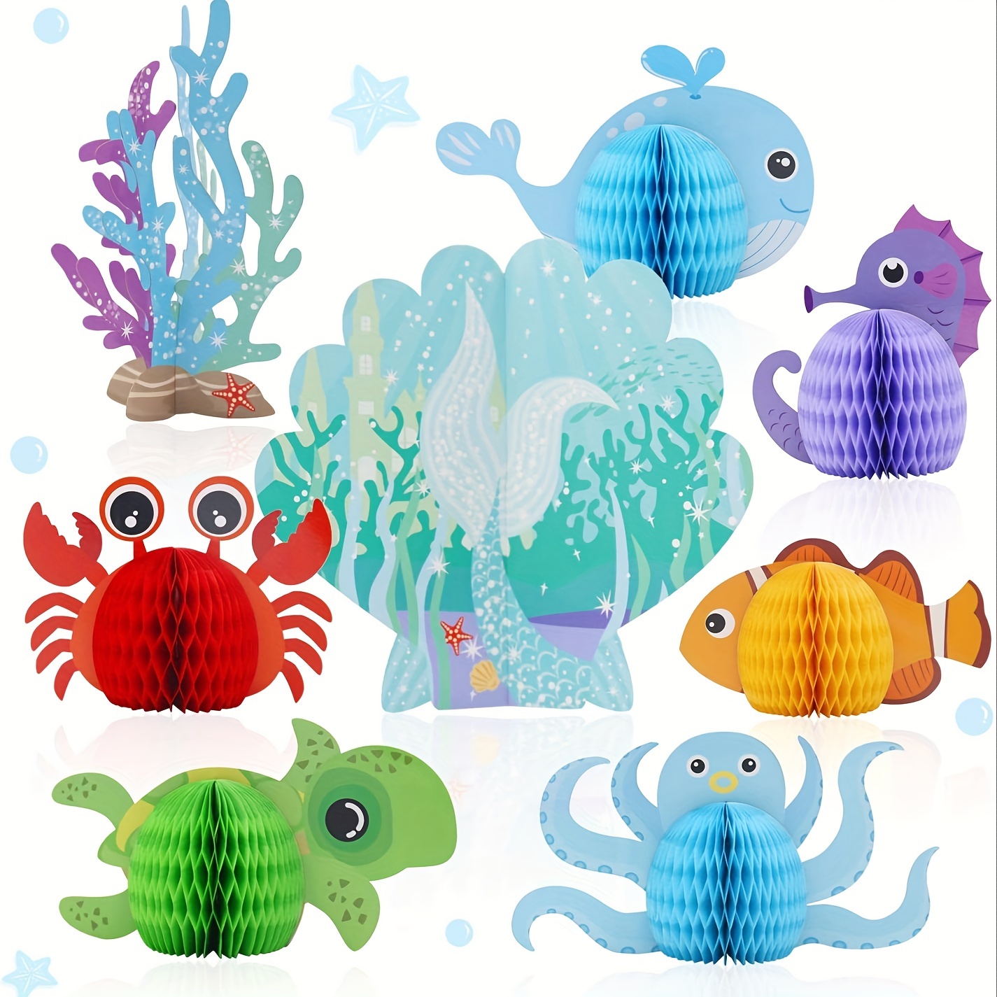 Ocean Sea Animal Honeycomb Centerpiece Sea Table Decorations - Temu
