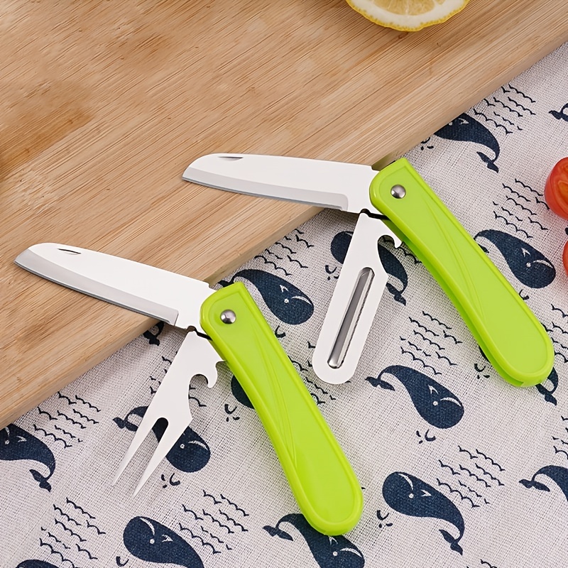 Premium Fruit Knife Set - Stainless Steel Commercial Portable Peeling  Pocket Knife For Cutting Watermelon And Melon - Temu