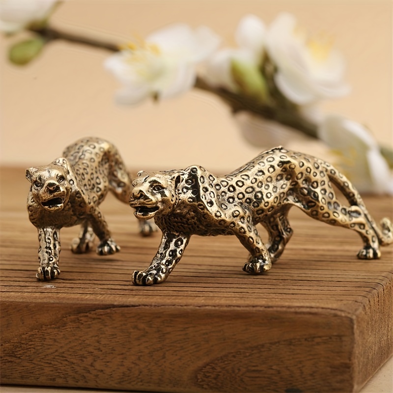 Vintage Leopard Brass Ornament Creative Desk Decoration Pure